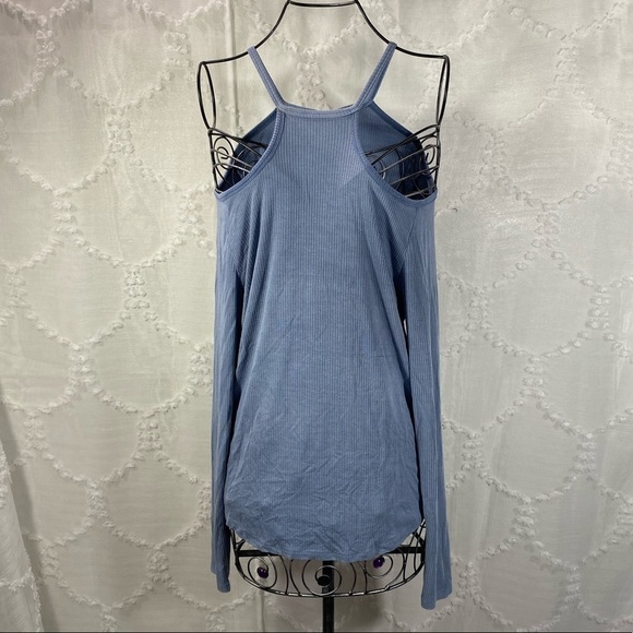Arizona jeans cold shoulder blue top size L - Picture 10 of 10